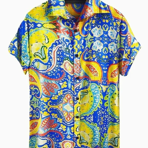 Men's Brown and Gray Patterned Shirt - Picture 7 of 7